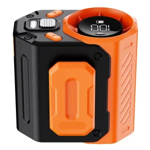 Turbo Waist Fan 100 Speed Adjustable with LED Display Power Bank & Flashlight Portable Rechargeable Hands Free Design