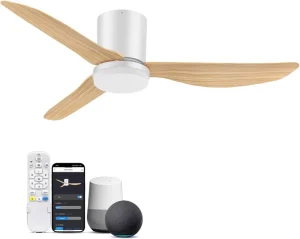 Tuya WiFi Smart Pop 42 Inch Ceiling Fan with Led Light Rotating Cowshed Remote Quiet Ceiling Fan Light for Home House