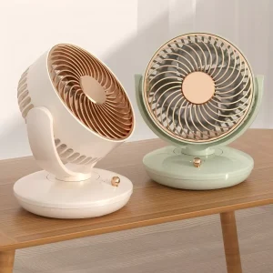Two color Optional Desktop Fan Portable Brushless Motor Four leaf Three speed Rechargeable Long life Desktop USB Fan