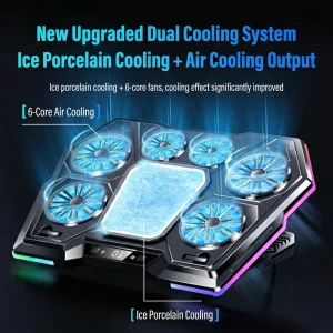U JIE D13 RGB USB Gaming Laptop Cooling Fan Stand Device Universal ABS Air Cooled Six Fans Stock Product