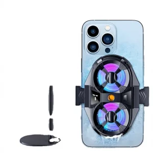 U JIE SL 07 Dual Fan Digital Display Mobile Phone Cooler with Clip Fix Mount ABS Material for for Home Use