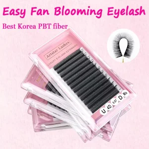 U Shape YY Eyelash Extension Premade Fans U YY Lashes Extension C D 4D Fans Double Tips U Type Volume Lashes Fan 0.07mm