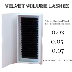 UNIQUE LASHES Velvet Volume Lashes Matte Black 0.03 0.05 0.07 Easy Fan Individual PBT Vegan Eyelash Extensions