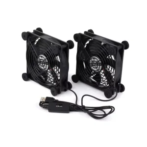 USB 5V 120mm Dual Quiet Cooling Fans 3-Speed Adjustable PWM Control High Airflow Anti-Vibration Design for Multiple Devices