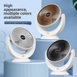 USB Adjustable Bladeless Desktop Fan Office 5 Leaf Plastic Brushless Motor Long Endurance Big Wind Mute Built in Air Cooling
