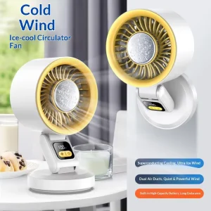 USB Brushless Motor Ice Compress Cooling Desktop Fan Small Foldable Wall Hanging Fan Circulation Turbo Desk Fan