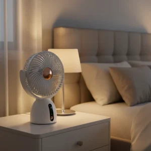 USB Charging Foldable Portable Desktop Fan with Four Speed Voice Remote Control Brushless Motor Air Circulation Cooling