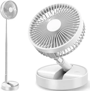 USB Charging Telescopic Foldable Mini Floor Fan with Retractable Design for Home Office Car Use Adjustable Height