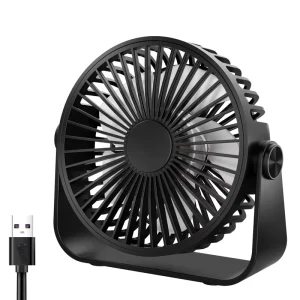 USB Desk Fan Portable Table Desktop Fan Speeds With Ultra Quiet 3 Strong Wind 180° Rotation Adjustment 5inch