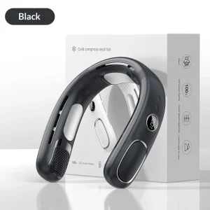 USB Electric Powered Rechargeable Bladeless Ventilador Digital Display Neckband Fan Five Wind Speed Options for Household Use