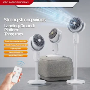 USB Floor Fan Air Circulation Cooling Fan With Remote Control Household Electric Standing Floor Fan Ventilation