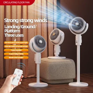 USB Floor Fan Air Circulation Cooling Fan with Remote Control Household Electric Standing Fan Ventilation