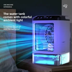 USB Mini Electric Air Conditioner Fan AC Powered Plastic Mobile Cooler for Home Office Dorms 3 Speeds for Small Spaces
