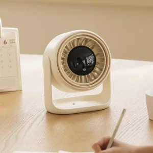 USB Rechargeable 100 Speed Mini Air Circulation Fan Smart LED Display Portable Desktop Wall Mounted Hanging Table Fan Household