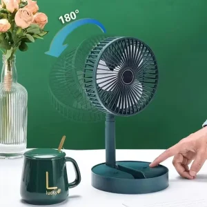 USB Rechargeable 2 in 1 Portable Desktop Outdoor Camping Air Cooling Fan Mini Telescopic High Speed for Easy Table Car