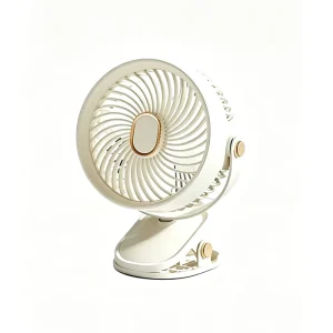USB Rechargeable 6 Inch Clip Portable Large Wind Desktop Quiet Small Electric Fan with Light