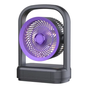 USB Rechargeable Battery Powered Plastic Intelligent Low Noise Household Portable Air Circulation Fan Desktop Warm Night Light