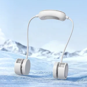 USB Rechargeable Bladeless Mini Portable Neck Fan 3-Speed Handheld Air Cooling 1600mAh Battery Wearable Foldable Plastic Outdoor
