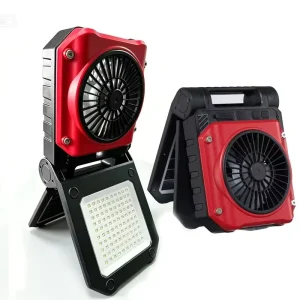 USB Rechargeable Car Portable Fan Cooler Multifunction Solar Indoor Outdoor Camping 3 Speed Foldable Light Brushless Wearable