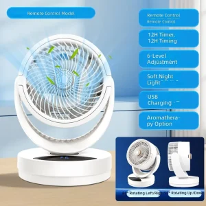 USB Rechargeable Cooling Circulation Fan Portable Desktop Air Cooler Fan With Ice Tray Home Silent Timing Table Fan