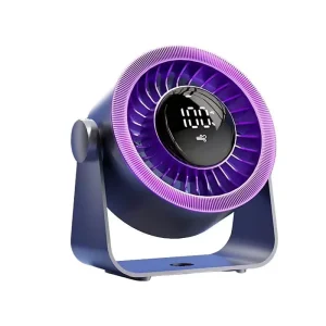 USB Rechargeable Desk Air Circulator Fan Digital LED Display Angle Wall Mount Portable Turbo Table Fan for Office Bedroom