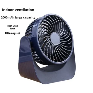 USB Rechargeable Desktop Fan Silent High Wind 360 Degree Rotating Portable Air Cooling for Office Home Bed Mini Fan