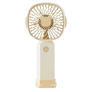 USB Rechargeable Hand Fan Portable Electric Air Cooling Desktop Table Stand Plastic Four Wind Speed English Outdoor Use Energy