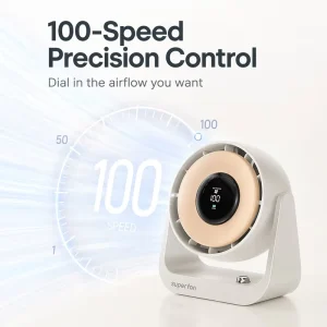 USB Rechargeable Mini Fan Digital Display Quiet Cooling Fan Adjustable Speed Household Fan