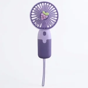 USB Rechargeable Mini Handheld Fan with Flower Design Portable with Stand Children’s Gift-Car & Outdoor Use