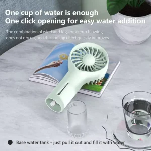 USB Rechargeable Mini Handheld Misting Fan Personal Air Cooler with Nano Spray Water for Office Outdoor Factory