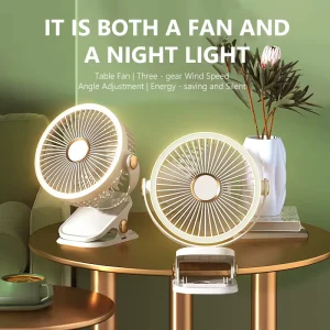 USB Rechargeable Mini Tabletop Fan Portable Electric Hanging Clip Fan 1200mah Cooling Table Fan for Home Outdoor
