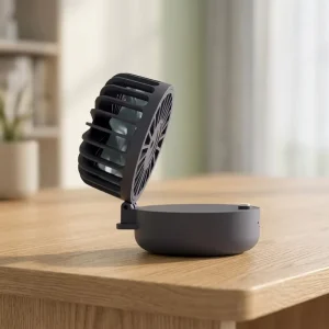 USB Rechargeable Plastic Battery Table Fan Mini Cooler Folding Hanging Neck Fan Portable Pocket Small Fan Household Outdoor Use