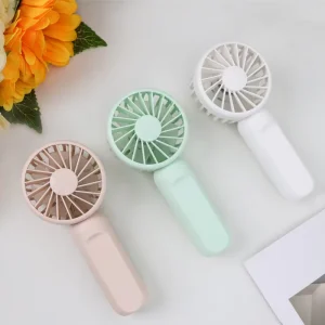 USB Rechargeable Portable Handheld Fan Portable Electric Fan 3 Gears Wind Speeds Office Fan for Outdoor Sports Wedding