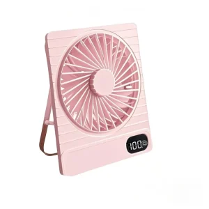 USB Rechargeable Portable Mini Desk Fan with 5 Speeds, LED Display, Quiet Air Cooling for Home Office