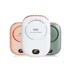 USB Remote Controlled Handheld Mini Neck Fan Digital Display Bladeless Silent Portable