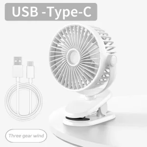 USB Small Desk Fan Quiet Portable Desktop Table Fan 360° Adjustment Personal Mini Fan for Home Office Car Outdoor Travel