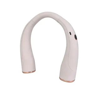 USB White Digital Display 4000mAh 3 Wind Speeds Bladeless Wearable Neck Fan with Battery for Household RV Outdoor Use