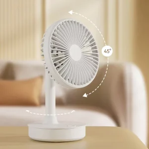 USB air Cooler Desk Fan 3 Speed Adjustable Desktop Table Fan 4000mAh Battery Rechargeable USB Oscillating Fan