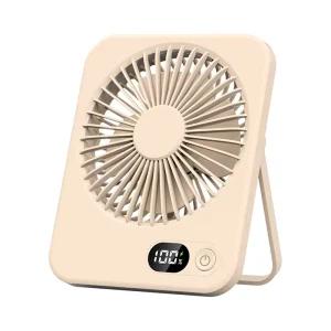 Ultra Slim Portable Desk Fan Digital Display 5 Speed Adjustable Rechargeable Quiet Eco Friendly RV Home Office Camping Travel