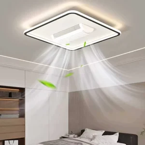 Ultra Thin Bladeless LED Invisible Bladeless Ceiling Fan Light Modern Smart Home LED Quiet Ceiling Fan with Light for Bedroom
