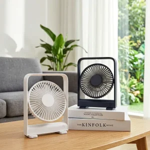 Ultra Thin Magnetic Desktop Fan Rechargeable 4 Speed with 90° Adjustable Angle Wall Mountable & Space Saving Office Fan