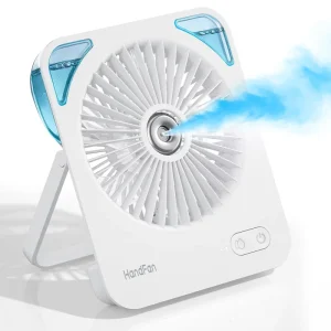 Ultra Thin Quiet Foldable Mist Fan Three Speed Handheld Portable for Car Outdoor Hotel