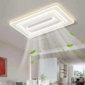 Ultrathin Bladeless Ceiling Fan with Light, Remote Control, LED