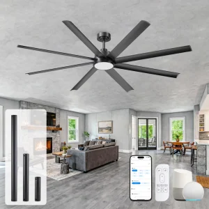 Unique Design BLDC Ceiling Fan Aluminum 8 Blades High Airflow 84 in Modern Industrial Remote Control Ventilador de Techo