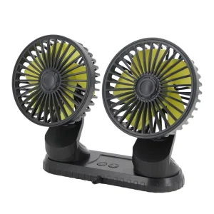 Universal 360 Adjustable Double Head Car Cooling Fan 3 Speeds Wind Portable Electric Fan