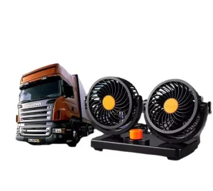 Universal Car Cooling Fan Electric 24V 12V Plastic Condenser Motor with 360 Swivel Adjustment Low Noise for Cars & Outdoor Use