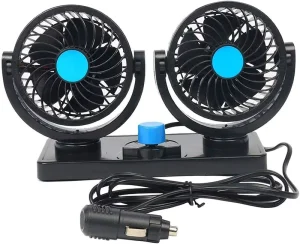 Universal Double Fan Dual Fan for Car Dashboard Head 2 Speed 12V Car Fans