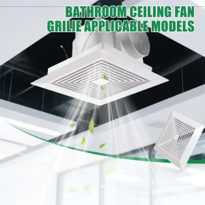 Universal Electric 9×9 Inch Ventilation Hood Cover Plastic Spring Mount Exhaust Fan System for Bathroom Ceiling