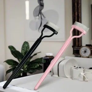 VEYES Portable Eyelash Comb Set Disposable Flat Fan Brushes Metal Crystal Handle Nylon Plastic Makeup Tool Beauty Tool MOQ 50pcs