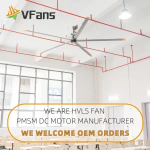VFans 3.6 5m 5 Aluminum Blades Strong Air Circulation Low Electrical Bill Big Industrial Fan Cost effective Hvls Fan for Factory